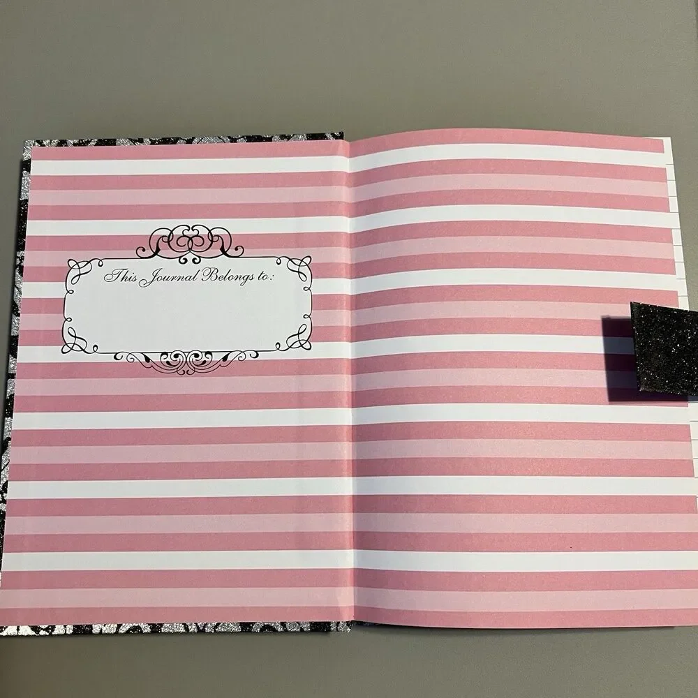 Molly & Rex Victorian Flower Glitter Magnetic Strap Journal 104 Ruled Pages NEW